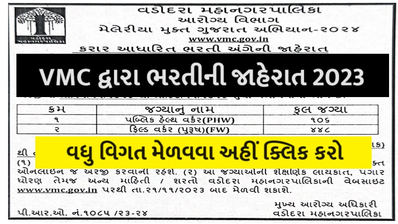 VMC Recruitment for PHW and Field Worker Posts 2023